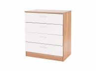 GFW Ottawa 4 Drawer Chest in  Oak and White Gloss Thumbnail