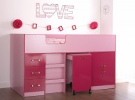 GFW Ottawa 2 Tones Gloss Pink Mid Sleeper Bed Frame Thumbnail