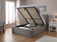 GFW Hollywood 4ft6 Double Stone Fabric Ottoman Lift Bed Frame Thumbnail