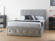 GFW Hollywood 4ft6 Double Silver Crushed Velvet Ottoman Lift Bed Frame Thumbnail