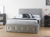 GFW Hollywood 5ft Kingsize Silver Crushed Velvet Ottoman Lift Bed Frame Thumbnail