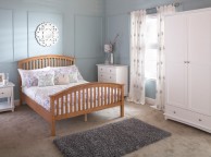 GFW Madrid 4ft6 Double Natural Oak Finish Wooden Bed Frame Thumbnail