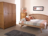 GFW Madrid 3ft Single Oak Finish Wooden Trundle Bed Thumbnail