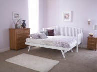 GFW Madrid 3ft Single White Wooden Trundle Bed Thumbnail
