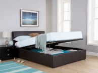 GFW Ascot 5ft Kingsize Brown Faux Leather Ottoman Bed Frame Thumbnail