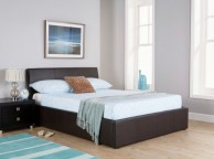 GFW Ascot 5ft Kingsize Brown Faux Leather Ottoman Bed Frame Thumbnail