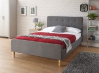 GFW Ashbourne 4ft6 Double Dark Grey Fabric Bed Frame Thumbnail
