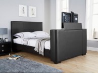 GFW Newark 5ft Kingsize Black Faux Leather Electric TV Bed Frame Thumbnail