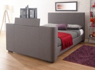 GFW Newark 5ft Kingsize Grey Fabric Electric TV Bed Frame Thumbnail