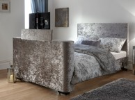 GFW Newark 5ft Kingsize Silver Crushed Velvet Electric TV Bed Frame Thumbnail