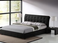Time Living Boston 5ft Kingsize Black Faux Leather Bed Frame Thumbnail