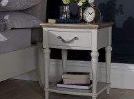 Bentley Designs Montreux Soft Grey And Grey Washed Oak 1 Drawer Bedside Thumbnail