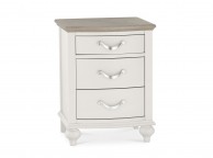 Bentley Designs Montreux Soft Grey And Grey Washed Oak 3 Drawer Bedside Thumbnail