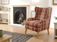 GFW Hamish Wing Chair In Purple Check Thumbnail