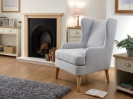 GFW Hamish Wing Chair In Light Grey Thumbnail