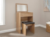 GFW Compact Dressing Table And Stool In Oak Thumbnail