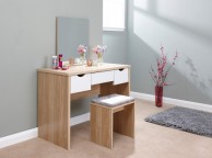 GFW Elizabeth Dressing Table Set In Oak And White Thumbnail