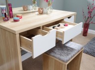 GFW Elizabeth Dressing Table Set In Oak And White Thumbnail