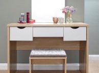 GFW Elizabeth Dressing Table Set In Oak And White Thumbnail