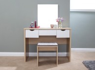 GFW Elizabeth Dressing Table Set In Oak And White Thumbnail