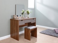 GFW Elizabeth Dressing Table Set In Walnut And Grey Thumbnail