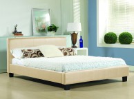 Time Living Hamburg 4ft Small Double Cream Faux Leather Bed Frame Thumbnail