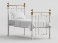 OBC Hamilton 3ft Single Glossy Ivory Metal Bed Frame Thumbnail