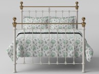 OBC Hamilton 4ft Small Double Glossy Ivory Metal Bed Frame Thumbnail