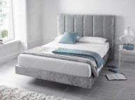 Kaydian Clarice 4ft6 Double Silver Velvet Fabric Bed With USB Ports Thumbnail