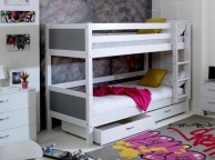 Thuka Nordic Bunk Bed 2 With Flat Grey End Panels And Drawers Thumbnail