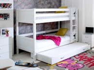 Thuka Nordic Bunk Bed 3 With Flat White End Panels And Trundle Bed Thumbnail