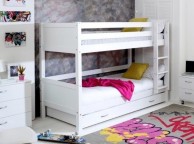 Thuka Nordic Bunk Bed 3 With Flat White End Panels And Trundle Bed Thumbnail