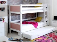 Thuka Nordic Bunk Bed 3 With Flat Rose End Panels And Trundle Bed Thumbnail