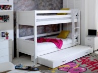 Thuka Nordic Bunk Bed 3 With Grooved White End Panels And Trundle Bed Thumbnail