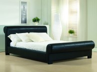 Time Living Valencia 5ft Kingsize Black Faux Leather Bed Frame Thumbnail
