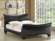 Time Living Wave 5ft Kingsize Black Leather Bed Frame Thumbnail
