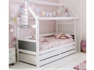 Thuka Nordic Playhouse Bed 2 With Grey End Panels And Trundle Bed With Drawers Thumbnail