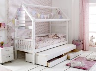 Thuka Nordic Playhouse Bed 2 With Slatted End Panels And Trundle Bed With Drawers Thumbnail
