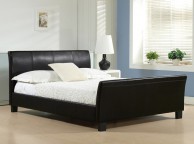 Time Living Winchester 5ft Kingsize Black Faux Leather Bed Frame Thumbnail