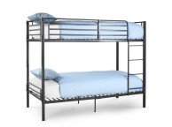 Metal Beds 3ft Single Grey Metal No Bolt Split Bunk Bed Thumbnail
