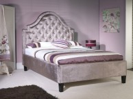 Limelight Charon 5ft Kingsize Mauve Velvet Fabric Bed Frame Thumbnail