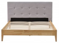 Sleep Design Disley 5ft Kingsize Grey Fabric And Oak Bed Frame Thumbnail