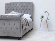Sleep Design Hampton 4ft6 Double Grey Velvet Sleigh Bed Frame Thumbnail