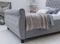 Sleep Design Hampton 4ft6 Double Grey Velvet Sleigh Bed Frame Thumbnail