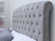Sleep Design Hampton 4ft6 Double Grey Velvet Sleigh Bed Frame Thumbnail
