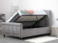 Sleep Design Hampton 4ft6 Double Grey Velvet Ottoman Sleigh Bed Frame Thumbnail
