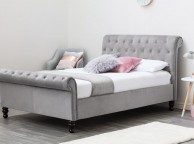 Sleep Design Lambeth 5ft Kingsize Grey Velvet Sleigh Bed Frame Thumbnail