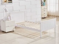 Sleep Design Tabley 3ft Single White Wooden Bed Frame Thumbnail