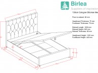 Birlea Cologne 4ft6 Double Steel Fabric Ottoman Bed Frame Thumbnail