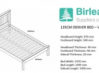 Birlea Denver 4ft6 Double White Wooden Bed Frame Thumbnail